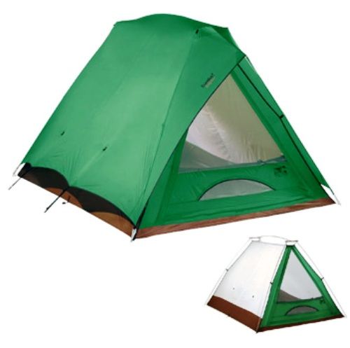 Eureka 0838-2601881-7 Timberline Outfitter 4 A-Frame Tent, 5 pole A frame tent, Hooded fly at the front and rear allows windows to remain partially open during rain, Shockcorded eaves increase stability and tear resistance in wind, Center height of 58 inches; weighs 10 pounds, 12 ounces, 5 pole A frame tent, Optional vestibule and annex add extra storage and rain protection (083826018817 0838-26018817 0838 2601881 7) 