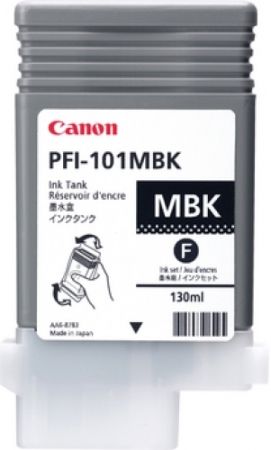 Canon 0882B001 Model PFI-101MBK Ink Tank 130ml,Matte Black for use with imagePROGRAF iPF5000, iPF5100, iPF6000S, iPF6100 and iPF6200 Large Format Printers, New Genuine Original OEM Canon Brand (0882-B001 0882B-001 0882 B001 PFI101MBK PFI 101MBK PFI-101)