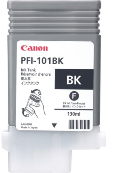 Canon 0883B001 model PFI-101BK Black Ink Cartridge, Inkjet Print Technology, Black Print Color, 130 ml Ink Volume, New Genuine Original OEM Canon, For use with Canon imagePROGRAF iPF5000 Printer (0883B001 0883 B001 0883-B001 PFI101BK PFI-101BK PFI 101BK PFI101 PFI-101 PFI 101)