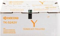 Kyocera 1T02R7AUS0 Model TK-5242Y Toner Cartridge, Yellow Print Color, Laser Print Technology, 3000 Pages Typical Print Yield, For use with Kyocera ECOSYS M5526cdw, Kyocera ECOSYS P5026CDC and Kyocera ECOSYS P5026CDW, UPC 088564181786 (1T02R7AUS0 1T02-R7AU-S0 1T02 R7AU S0 TK5242Y TK-5242Y TK 5242Y) 