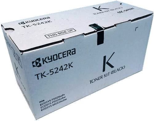 Kyocera 1T02R70US0 Model TK-5242K Toner Cartridge, Black Print Color, Laser Print Technology, 4000 Pages Typical Print Yield, For use with Kyocera ECOSYS M5526cdw, Kyocera ECOSYS P5026CDC and Kyocera ECOSYS P5026CDW, UPC 088564911956 (1T02R70US0 1T02-R70U-S0 1T02 R70U S0 TK5242K TK-5242K TK 5242K)