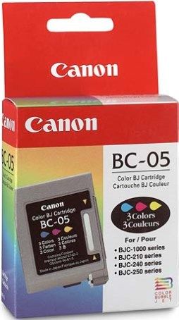 Canon 0885A003 Model BC-05 TriColor Ink Cartridge for use with BJC-1000, BJC-210, BJC-240 and BJC-250 Printer Series, New Genuine Original OEM Canon Brand (0885-A003 0885A-003 BC05 BC 05)
