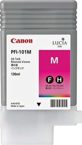 Canon 0885B001 model PFI-101M Magenta Ink Cartridge, Inkjet Print Technology, Magenta Print Color, 130 ml Ink Volume, New Genuine Original OEM Canon, For use with Canon imagePROGRAF iPF5000 Printer (0885B001 0885-B001 0885 B001 PFI101M PFI-101M PFI 101M PFI101 PFI-101 PFI 101)