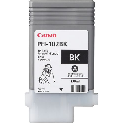 Canon 0895B001AA model PFI102BK Black Ink Tank, Inkjet Print Technology, Black Print Color, 130 ml Ink Volume, New Genuine Original OEM Canon, For use with Canon imagePROGRAF iPF500, imagePROGRAF iPF600, imagePROGRAF iPF700 Printers(0895B001AA 0895 B001AA 0895-B001AA PFI102BK PFI-102BK PFI 102BK PF I102 PFI-102 PFI102)