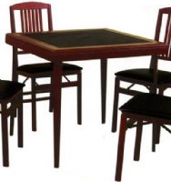Linon 08T26-01-AS-U Traditional Folding Table, Convenient folding table, Stylish vinyl Top, 29" H x 32" W x 32" D Dimensions (08T26 01 AS U 08T2601ASU) 