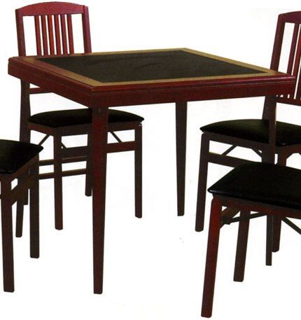 Linon 08T26-01-AS-U Traditional Folding Table, Convenient folding table, Stylish vinyl Top, 29