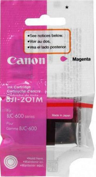 Canon 0948A003 model BJI-201M Magenta Ink Cartridge, Inkjet Print Technology, Magenta Print Color, 400 Pages Duty Cycle, 3.75% Print Coverage, New Genuine Original OEM Canon, For use with BJC-600, BJC-600e, BJC-610 and BJC-620 Canon printers (0948A003 0948-A003 0948 A003 BJI201C BJI-201M BJI 201C BJI201 BJI-201 BJI 201)