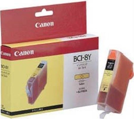 Canon 0981A003 Model BCI-8Y Yellow Ink Cartridge for use with Canon BJC-8500 Printer, New Genuine Original OEM Canon Brand, UPC 750845722826 (0981-A003 0981 A003 0981A-003 0981A 003 BCI8Y BCI 8Y)