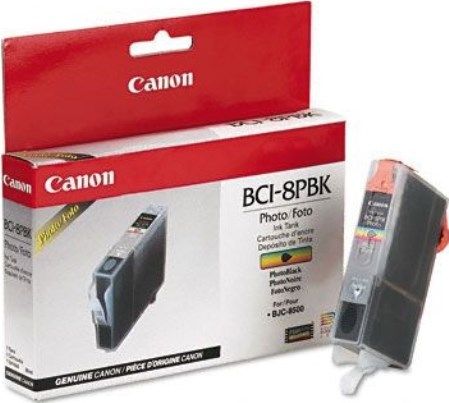 Canon 0982A003 Model BCI-8PBK Photo Black Ink Cartridge for use with Canon BJC-8500 Printer, New Genuine Original OEM Canon Brand, UPC 750845723502 (0982-A003 0982 A003 0982A-003 0982A 003 BCI8PBK BCI 8PBK)
