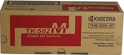 Kyocera 1T02KTBUS0 model TK-582M Toner Cartridge, Laser Print Technology, Magenta Print Color, 2800 Pages Typical Print Yield, For use with Kyocera Mita FSC5150DN Printer, UPC 098379349943 (1T02KTBUS0 1T02-KTBUS0 1T02 KTBUS0 TK582M TK-582M TK 582M)