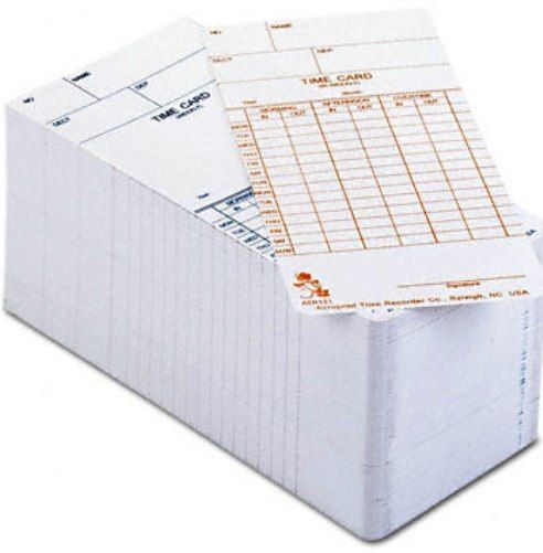 Acroprint 09-9110-000 Model ATR121 Weekly/Biweekly Time Cards, Replacement time cards for the ATR120 Electronic Time Clock, Cards are printed on one side for weekly pay period, biweekly on the other, Pack of 250 cards, UPC 033297199010 (099110000 099110-000 09-9110000 ATR-121 ATR 121 ACROPRINT099110000)