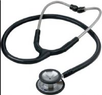 Mabis 10-404-020 Signature Series Stainless Steel Stethoscope, Adult, Black, Features a deluxe stainless steel chestpiece, and a stainless steel dual inner-spring binaural, Color-coordinated nonchill ring and diaphragm retaining ring provide added patient comfort, Individually packaged in an attractive four-color, foam-lined box (10-404-020 10404020 10404-020 10-404020 10 404 020) 