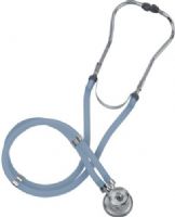 Mabis 10-419-3601 Legacy Sprague Rappaport-Type Stethoscope, Slider Pack, Adult, Frosted Blue, Includes: five interchangeable chestpieces – three bells (adult, medium and infant) and two diaphragms (small and large) for a custom examination; plus three different sized eartips, Heavy-walled 22” vinyl tubing blocks out extraneous sounds (10-419-3601 104193601 10419-3601 10-4193601 10 419 3601) 