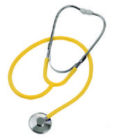 Mabis 10-428-130 Spectrum Nurse Stethoscope, Adult, Boxed, Yellow, Individually packaged in an attractive four-color, foam-lined box, Includes binaural, lightweight anodized aluminum chestpiece, 22” vinyl Y-tubing, spare diaphragm and pair of mushroom eartips, Latex-free, Length: 30" (10-428-130 10428130 10428-130 10-428130 10 428 130) 