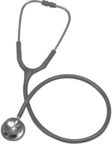 Mabis 10-404-030 Signature Series Stainless Steel Stethoscope, Adult, Gray, Features a deluxe stainless steel chestpiece, and a stainless steel dual inner-spring binaural, Color-coordinated nonchill ring and diaphragm retaining ring provide added patient comfort, Individually packaged in an attractive four-color, foam-lined box (10-404-030 10404030 10404-030 10-404030 10 404 030)