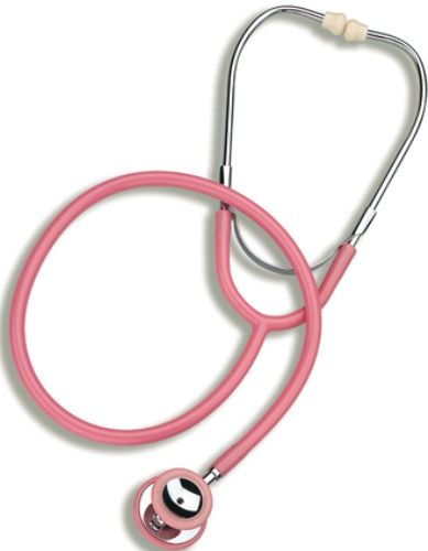 Mabis 10-432-095 Caliber Dual Head Stethoscope, Pediatric, Boxed, Pink, Specifically designed and sized to fit the needs of children and newborns, Features a uniquely raised diaphragm for greater sound amplification, The Caliber Series also offers a color coordinated snap-on diaphragm retaining ring and non-chill ring (10-432-095 10432095 10432-095 10-432095 10 432 095)