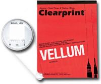 Clearprint 10001418 Series 1000HP, 12" x 18" Unprinted Vellum Design And Sketch, 50 Sheets Per Pad; Good for pencil or ink; In unprinted and printed fade-out blue grids; 16 lbs. (68gms/meter2); UPC 720362029708 (CLEARPRINT10001418 CLEARPRINT 10001418 CLEARPRINT 10001418) 