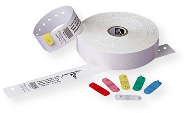 Zebra Technologies 10006997K Model Z-Band Direct Wristband Cartridge Kit, Compatible with HC100 printer, Size 0.75