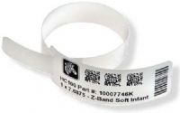 Zebra Technologies 10007746K Model Soft Infant Z-Band Direct Wristband, Compatible with HC100 printer, Size 1" x 7.69", 275 Wristbands per rolls, 6 Rolls per Case, White Color, Perforated, Permanent Adhesive, UPC 132017789002, Weight 6 lbs (10007746K 10007746K-ZEBRA ZEBRA-10007746K 10007746K) 