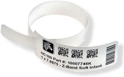 Zebra Technologies 10007746K Model Soft Infant Z-Band Direct Wristband, Compatible with HC100 printer, Size 1