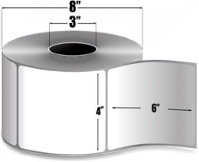 Zebra Technologies 10008530 Model Polypro 4000T Labels; Scratch Resistant; Smear Proof; Chemical Resistant; High Durable; Water Resistant; Perforated; Abrasion Resistant; Oil Resistant; UPC 682276599930; Weight 22.6 Lbs; 720 Labels Per Roll, 4 Rolls per Case (10008530 ZEBRA-10008530 10008530-ZEBRA 10008530)