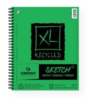 Canson 100510922 XL 9" x 12" Recycled Sketch Pad (Side Wire); Recycled sketch paper contains 30% post-consumer content with a medium tooth surface; Manufactured with a surface sizing that allows the paper to be erased cleanly; 50 lb/74g; Acid-free; 100 sheets; Side wire bound; 9" x 12"; Formerly item #C702-2412; Shipping Weight 1.00 lb; Shipping Dimensions 12.00 x 10.5 x 0.52 in; EAN 3148955725719 (CANSON100510922 CANSON-100510922 XL-100510922 ARTWORK) 