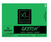 Canson 100510924 XL 18" x 24" Recycled Sketch 50-Sheet Pad (Fold Over); Recycled sketch paper contains 30% post-consumer content with a medium tooth surface; Manufactured with a surface sizing that allows the paper to be erased cleanly; 50 lb/74g; Acid-free; 50 sheets; Fold over bound; 18" x 24"; Formerly item #C702-2414; Shipping Weight 3.00 lb; Shipping Dimensions 18.00 x 24.00 x 0.3 in; EAN 3148955725771 (CANSON100510924 CANSON-100510924 XL-100510924 SKETCHING) 