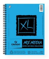 Canson 100510926 XL 7" x 10" Mix Media Pad (Side Wire); Heavyweight, fine texture paper with heavy sizing for wet and dry media; Erases well, blends easily; Side wire bound pads have micro-perforated true size sheets; Acid-free; 98 lb/160g; 7" x 10"; 60-sheet pad; Formerly item #C702-2419; Shipping Weight 1.00 lb; Shipping Dimensions 10.00 x 8.5 x 0.68 in; EAN 3148955725832 (CANSON100510926 CANSON-100510926 XL-100510926 ARTWORK) 