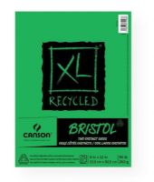 Canson 100510932 XL 9" x 12" Recycled Bristol Pad (Fold Over); Recycled two-sided bristol; vellum on the front, smooth on the back; Brighter white for better contrast; Contains 30% post-consumer materials; 96 lb/260g; 25-sheet pads; Acid-free; 9" x 12" fold over bound pad; Formerly item #C702-2425; Shipping Weight 1.00 lb; Shipping Dimensions 12.00 x 9.00 x 0.42 in; EAN 3148955725986 (CANSON100510932 CANSON-100510932 XL-100510932 ARTWORK) 
