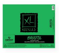 Canson 100510934 XL 14" x 17" Recycled Bristol Pad (Fold Over); Recycled two-sided bristol; vellum on the front, smooth on the back; Brighter white for better contrast; Contains 30% post-consumer materials; 96 lb./260g; 25-sheet pads; Acid-free; 14" x 17" fold over bound pad; Formerly item #C702-2427; Shipping Weight 2.00 lb; Shipping Dimensions 14.00 x 17.00 x 0.42 in; EAN 3148955726044 (CANSON100510934 CANSON-100510934 XL-100510934 DRAWING) 