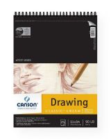 Canson 100510974 Classic-Artist Series 11" x 14" Drawing Pad (Top Wire); Traditional cream color; works well with pencil, color pencil, charcoal, pen and ink, and pastels; Suitable for final drawings; Medium texture; Pads have micro-perforated true size sheets; 90 lb/147g; Acid-free; Top wire bound; 24 sheets; 11" x 14"; Formerly item #C702-4003; Shipping Weight 1.00 lb; EAN 3148955727065 (CANSON100510974 CANSON-100510974 CLASSIC-ARTIST-SERIES-100510974 ARTWORK) 