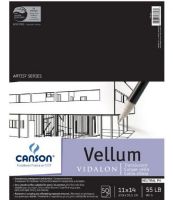Canson 100510984 Artist Series 11" x 14" Vellum Sheet Pad; Exceptionally transparent and durable; Very smooth surface suitable for pencil, ink, markers; Resistant to scraping, not affected by repeated erasures; 55 lb/90g; Acid-free; 50-sheets; 11" x 14"; Formerly item #C702-443; Shipping Weight 1.00 lb; Shipping Dimensions 14.00 x 11.00 x 0.32 in; EAN 3148955727331 (CANSON100510984 CANSON-100510984 ARTIST-SERIES-100510984 PAPER DRAWING) 