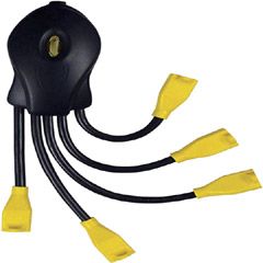 Power Sentry 100596 PowerSquid Power Multiplier, Converts 1 grounded outlet to 5 grounded adapter-ready outlets, Yellow lighted master switch with 15-amp circuit breaker (100596 100-596 POWERSQUID POWER-SQUID SQUID)