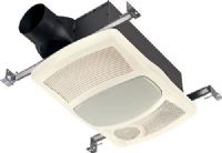 Broan NuTone 100HFL Ventilation Fan with Heater and Energy Efficient Lightin, Accepts 27 Watt Fluorescent Light, Title 24, 100 CFM at 0.100-In. SP, 2.0 Sones at 0.100-In. SP at 5 Ft., 4" Duct Dia, Horizontal Discharge, 120 Voltage, 60 Hz, 1 Phase, 14.0 Amps, 260 Watts, 1500 Heat Watts, Steel Housing Material, UPC 026715180264 (100HFL 100-HFL 100 HFL) 