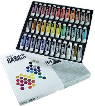 Liquitex 101036 Basics 22ml Acrylic Paint Set of 36, 22ml tubes of color are small enough to fit into compact space efficient boxes while still giving the artist enough of the great quality, pigment rich acrylic to learn color theory or to complete virtually any work of art, Shipping Weight 2.23 lbs, Ship Dimensions 6.89 X 9.25 X 1.77 in, UPC 094376945652 (101-036 101 036)