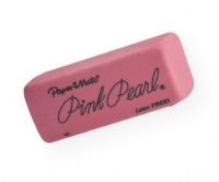 Pink Pearl 101FC Large Erasers; Soft, pliable pencil erasers for smudge-free erasing on most surfaces, every time; Beveled at both ends; Large size, 12/box; Shipping Weight 0.63 lb; Shipping Dimensions 4.25 x 2.5 x 2.00 in; UPC 070530705218 (PINKPEARL101FC PINKPEARL-101FC PINKPEARL/101FC ARTWORK) 