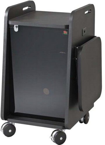AVF Audio Visual Furniture International 103420 Multimedia Stand, Black, Fortress scratch resistant paint, Included Flip up shelf ,can be moved to either side, Rear door for easy access to equipment stored inside, Premium casters for easy maneuvering, Adjustable interior shelf, Four rear panel cable access ports, Tinted tempered glass door (103-420 103 420)