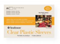 Strathmore 105-100 Clear Plastic Sleeves; Clear, resealable sleeves are archival, acid-free and lignin-free for the ultimate protection of photos, artwork, cards, or printed materials; Made of 1.6 mil polypropylene; 5.4375" x 7.25"; 25-pack; Shipping Weight 0.12 lb; Shipping Dimensions 9.75 x 6.25 x 0.12 in; UPC 012017700002 (STRATHMORE105100 STRATHMORE-105100 STRATHMORE-105-100 STRATHMORE/105100 105100 ARTWORK) 