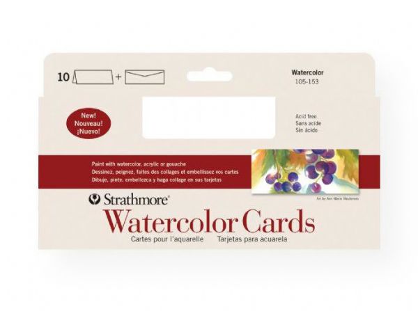 Strathmore 105-153 Slim Size Watercolor Cards 3.75
