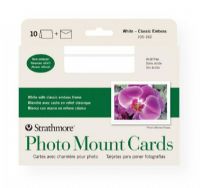 Strathmore 105-182 Embossed Photo Mount Cards 10-Pack; Classic embossed design on 80lb cards for mounting photos or artwork; Double-stick tabs are included to mount up to a 4" x 6" picture; Card size is 5" x 6.875", matching envelope size is 5.25" x 7.25"; Acid-free; 10-pack; Shipping Weight 0.42 lb; Shipping Dimensions 7.38 x 6.62 x 1.00 in; UPC 012017701825 (STRATHMORE105182 STRATHMORE-105182 STRATHMORE-105-182 STRATHMORE/105182 105182 ARTWORK CRAFTS) 