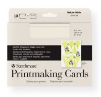 Strathmore 105-433 Full Size Printmaking Cards 10-Pack; Natural white 280g paper for printmaking processes that require a heavier paper such as lithography, intaglio, and screen print; Also suitable for relief printing; The medium-texture surface is soft, durable, and can absorb large amounts of ink; Paper contains high alpha cellulose wood fiber; Acid-free; UPC 012017701337 (STRATHMORE105433 STRATHMORE-105433 STRATHMORE-105-433 STRATHMORE/105433 105433 CRAFTS ARTWORK CORRESPONDENCE) 