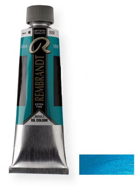 Royal Talens 1055342 Rembrandt Oil Colour, 40 ml Cerulean Blue Color; These paints contain only the finest, most lightfast pigments and the purest quality linseed or safflower oil; Each color contains the highest concentration of pigment; EAN 8712079059170 (1055342 RT-1055342 RT1055342 RT1-055342 RT10553-42 OIL-1055342) 
