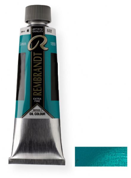 Royal Talens 1055862 Rembrandt Oil Colour, 40 ml Cobalt Turquoise Blue Color; These paints contain only the finest, most lightfast pigments and the purest quality linseed or safflower oil; Each color contains the highest concentration of pigment; EAN 8712079059279 (1055862 RT-1055862 RT1055862 RT1-055862 RT10558-62 OIL-1055862) 