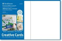 Strathmore 105-630 Ivory/Deckle Creative Crads, 100 Cards Per Pack, 5" x 6.88"; These larger size cards can be used to design a greeting for any occasion from birthdays, holidays, and invitations to general correspondence; Cards are 80 lb; cover and measure 5" x 6d"; Matching envelopes are 80 lb; text and measure 5.25" x 7.25"; Acid-free; Dimensions 6.88" x 5" x 2.75"; Weight 3.50 lbs; UPC 012017706301 (STRATHMORE105630 STRATHMORE 105630 105 630 105-630 ST105-630) 
