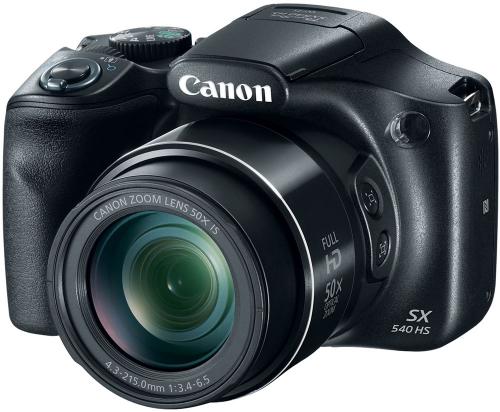 Canon 1067C001 PowerShot SX540 HS; Powerful Zoom. Epic Close-ups; Type:, 20.3 Megapixel, 1/2.3-inch CMOS; Total Pixels:, Approx. 21.1 Megapixels; Focal Length:, 4.3 (W) - 215.0 (T) mm (35mm film equivalent: 24-1200mm); Optical Zoom:, 50x; Digital Zoom:, 4x; Autofocus System:, TTL Autofocus, Manual Focus; Viewfinder:, Not available; LCD Monitor:, 3.0-inch TFT Color LCD with wide viewing angle (4:3); UPC 013803269338 (1067C001 1067C001 1067C001)