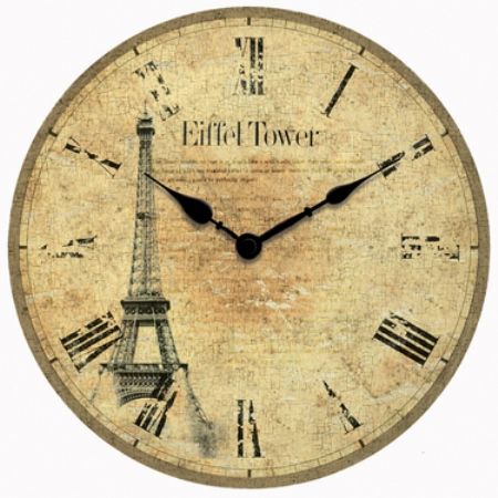 Infinity Instruments 10685 Traditional Eiffel Tower Tribute Wall Clock, 13.5