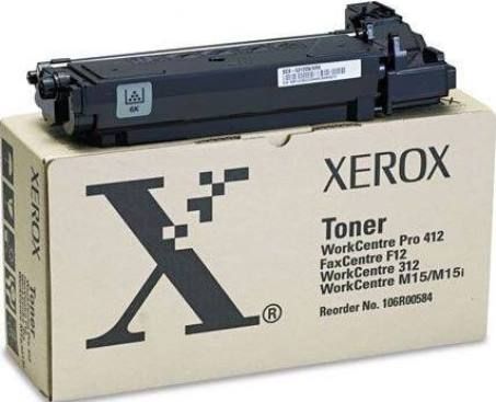 Xerox 106R00584 Black Laser Toner Cartridge For use with WorkCentre M15i, M15 and FaxCentre F12, Approximate yield 6000 average standard pages, New Genuine Original OEM Xerox Brand, UPC 095205135848 (106-R00584 106R-00584 106 R00584 106R 00584 106R584) 