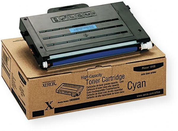 Xerox 106R00680 Toner Cartridge, Laser Print Technology, Cyan Print Color, 5000 Page Typical Print Yield, For use with Xerox Phaser Printers 6100, 6100DN, UPC 095205304190 (106R00680 106R-00680 106R 00680)