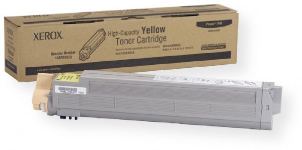Xerox 106R01079 Yellow High Capacity Toner Cartridge for use with Xerox Phaser 7400 Network Color Printer, Up to 18000 Pages at 5% coverage, New Genuine Original OEM Xerox Brand, UPC 095205723724 (106-R01079 106 R01079 106R-01079 106R 01079 106R1079)