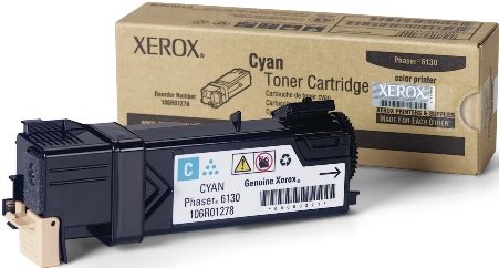 Xerox 106R01278 Cyan Toner Cartridge for use with Xerox Phaser 6130 Printer, Up to 1900 Pages at 5% coverage, New Genuine Original OEM Xerox Brand, UPC 095205735499 (106-R01278 106 R01278 106R-01278 106R 01278 106R1278)